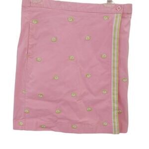 Vintage Lilly Pulitzer Snail Skort Sz 8 Pink Green White Label Embroidered